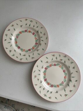 Vintage Laura Ashley Rosebud Plates, Set of 2